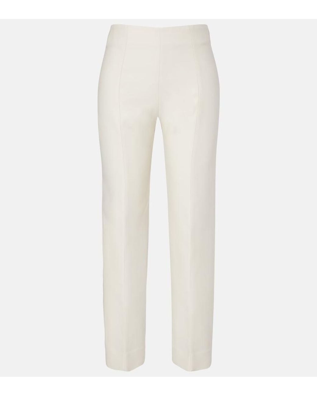 Totême White Wool And Silk Slim Pants