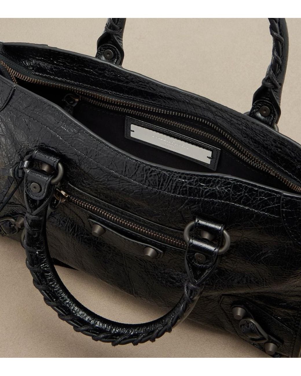 Balenciaga Black Le City Small Leather Top-Handle Bag
