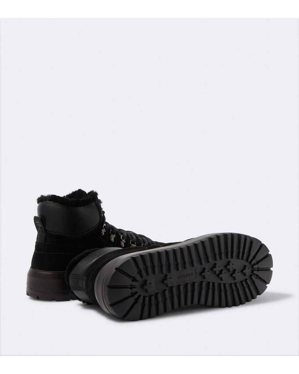 Bogner Black Antwerp M 16 B Suede Lace-Up Boots for men