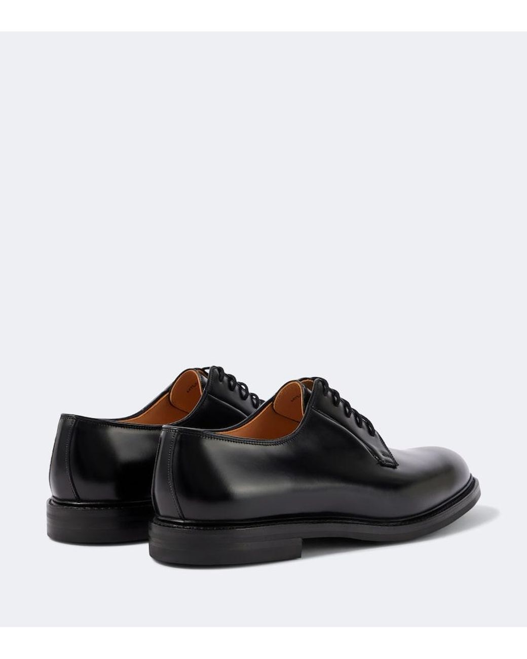 George Cleverley Black Archie Calf Leather Derby Shoes for men