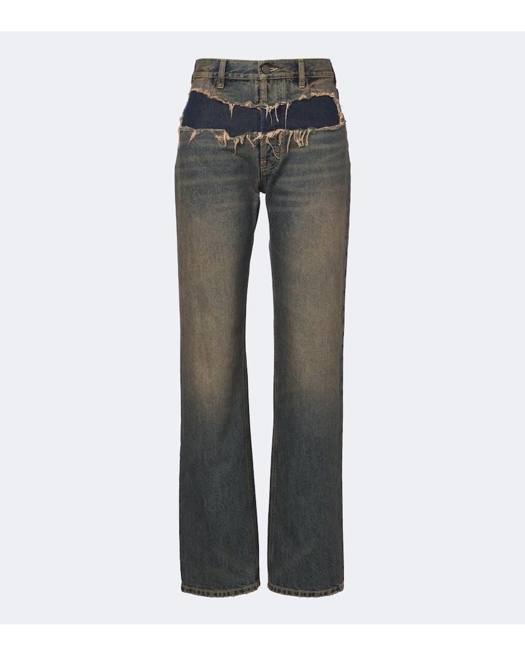 Maison Margiela Gray Distressed Denim Straight Jeans