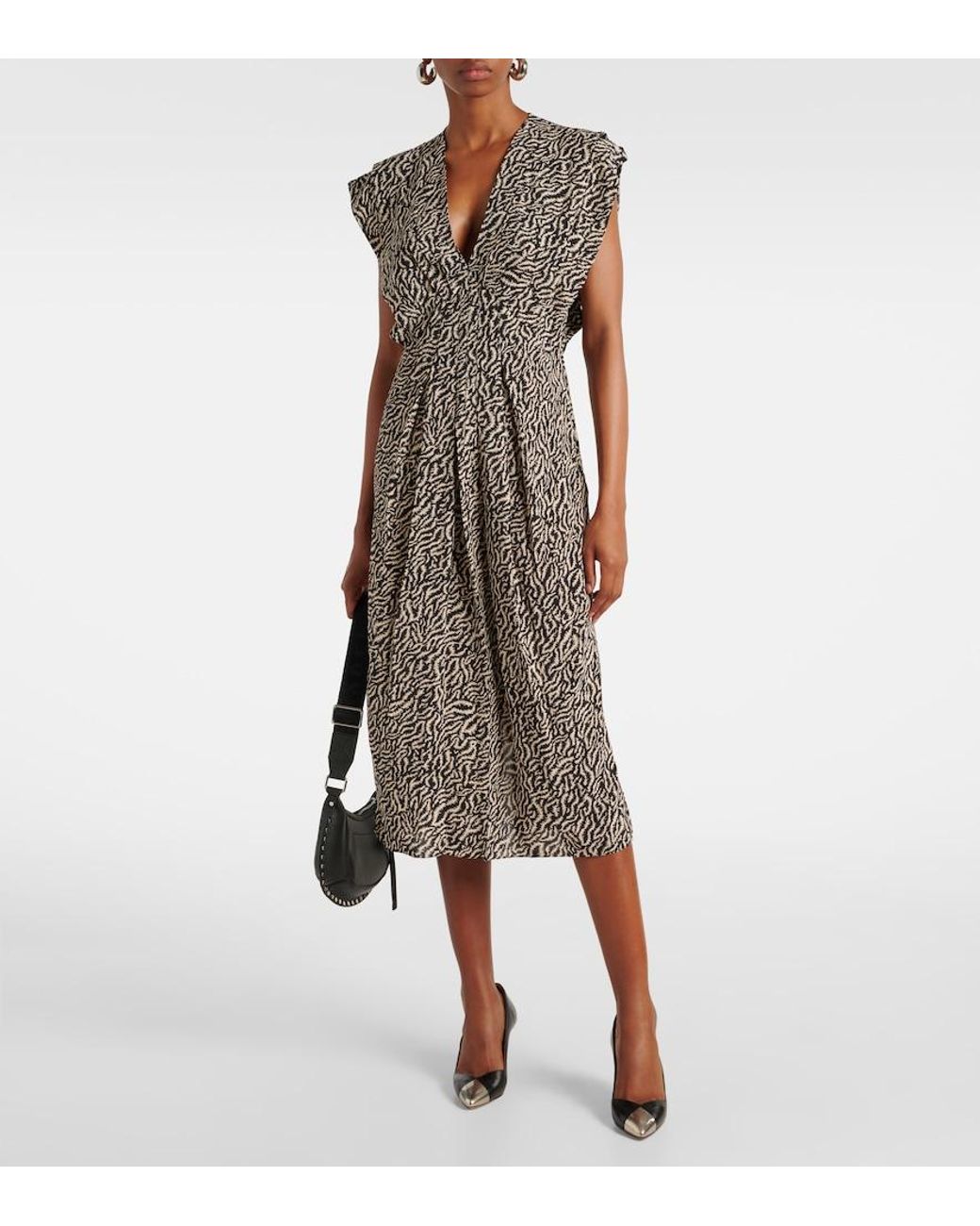 Isabel Marant Gray Epolia Printed Midi Dress
