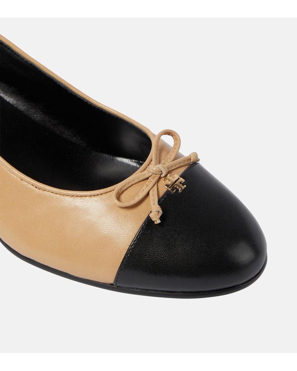 Tory Burch Brown Bow-Detail Leather Pumps