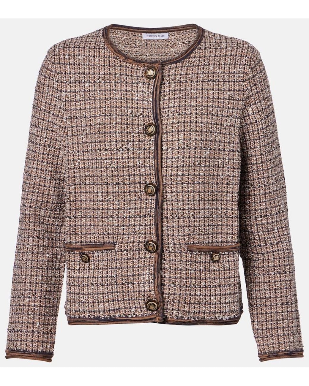 Veronica Beard Brown Brisa Tweed Jacket