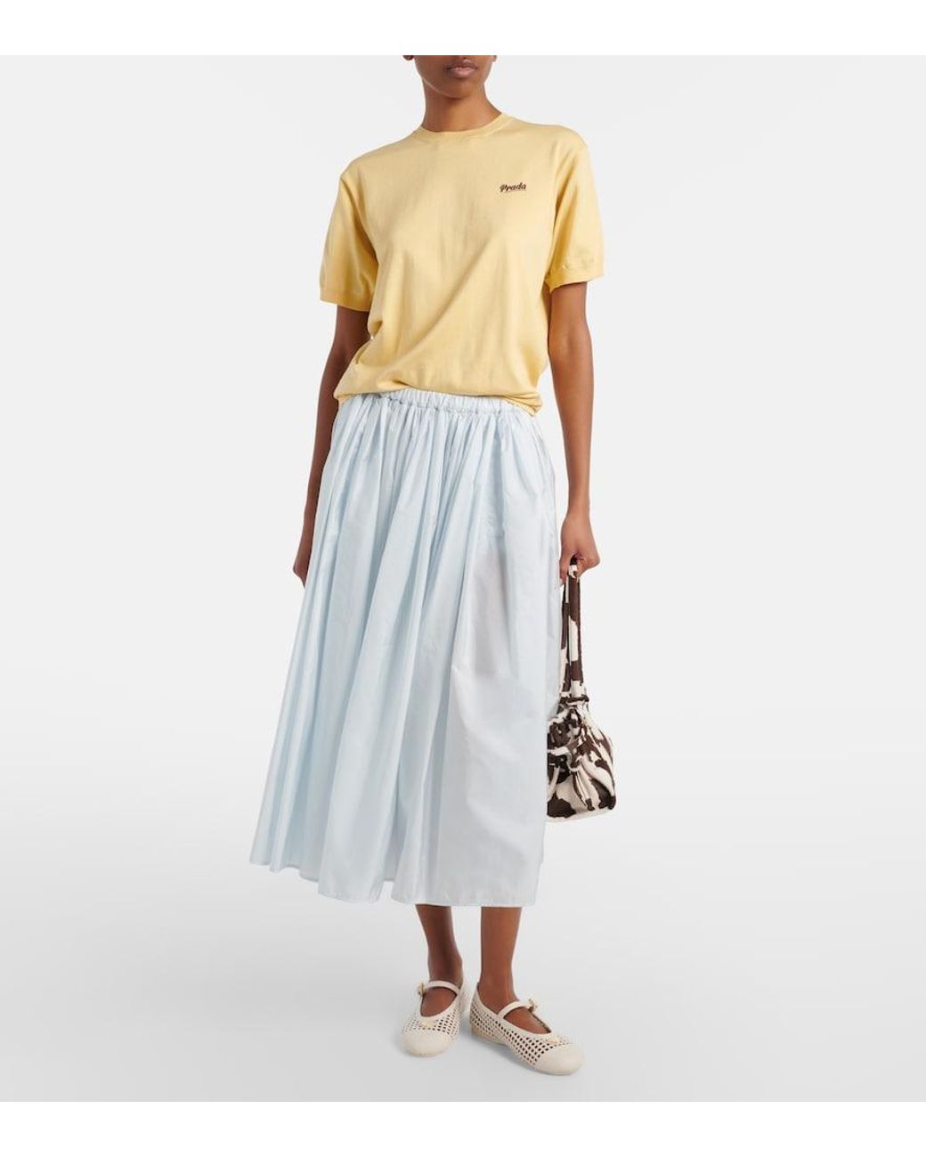 Prada Blue Re-Nylon Midi Skirt