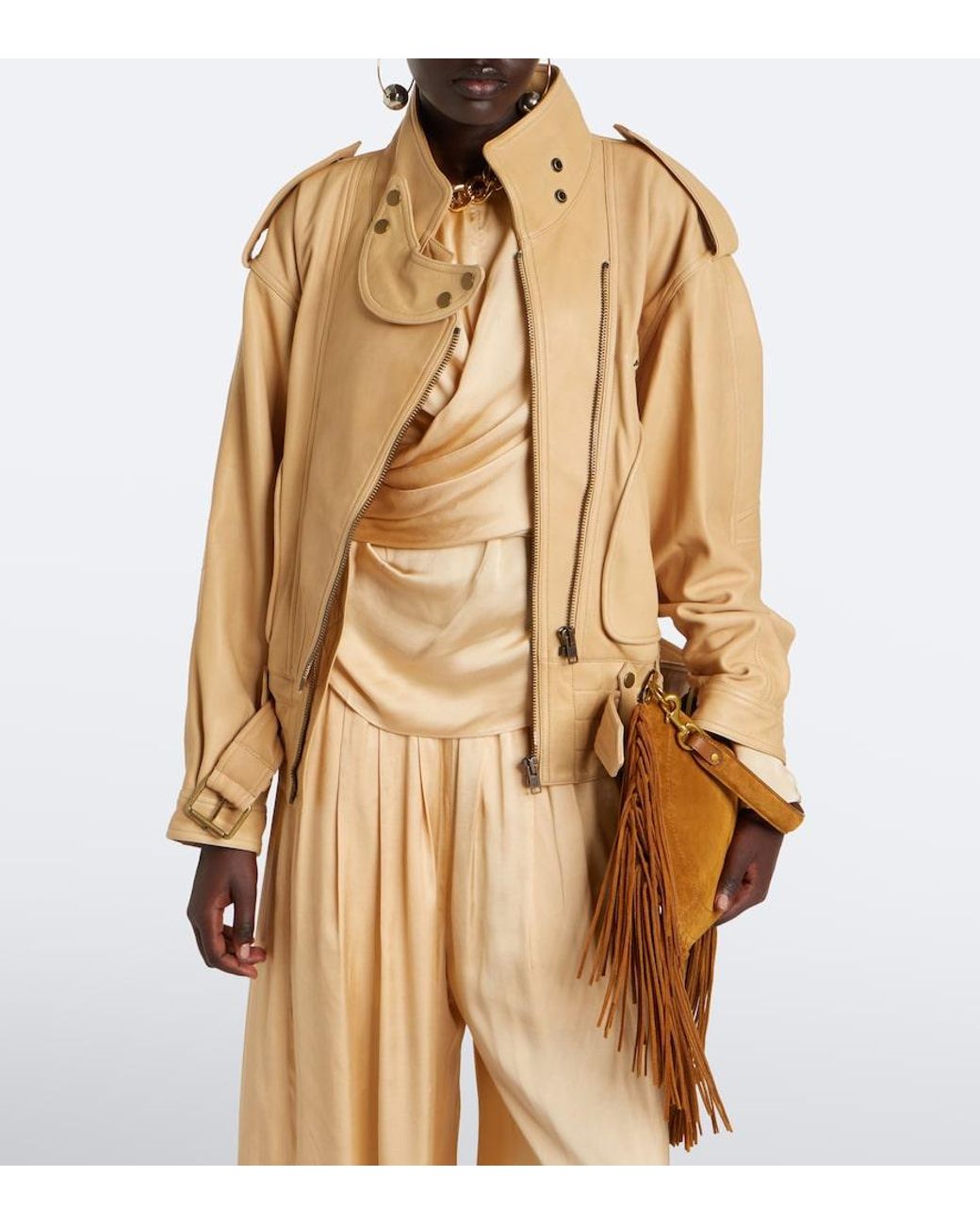 Isabel Marant Natural Farza Leather Jacket
