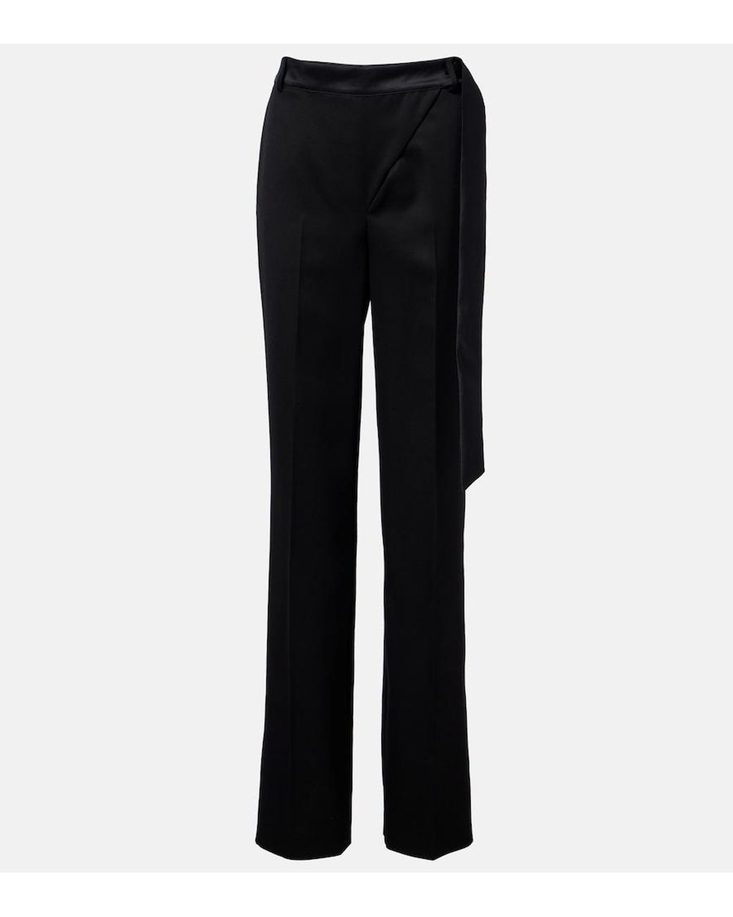 The Attico Black Virgin Wool Wide-Leg Pants