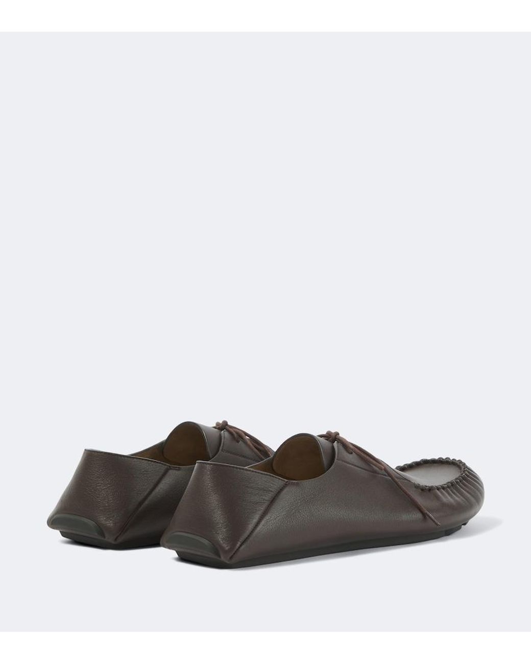 Loewe Brown Rambla Leather Boat Shoes for men