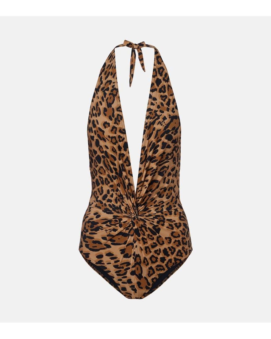 Karla Colletto Brown Ava Leopard-Print Swimsuit