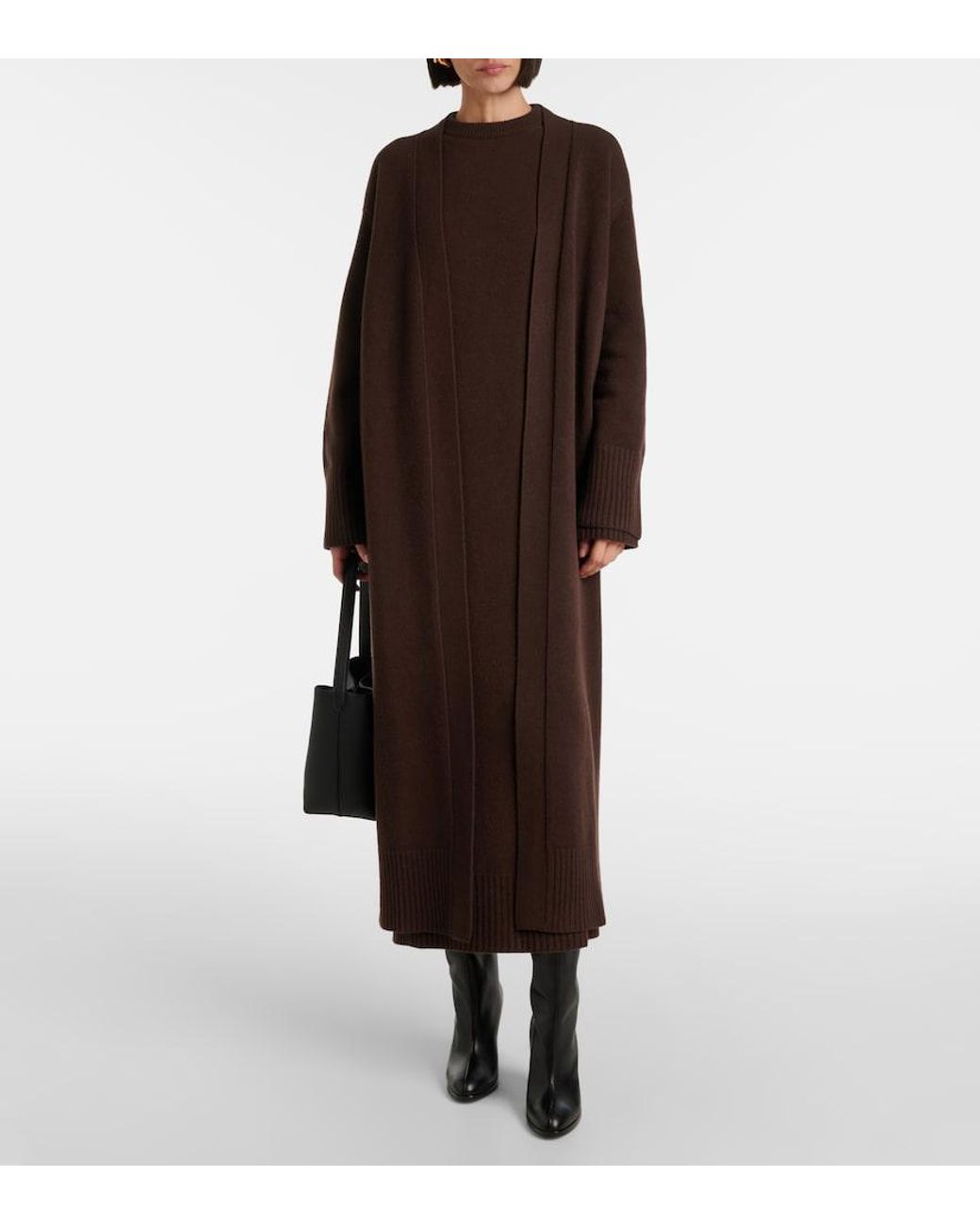 FFORME Brown Ainsley Wool And Cashmere Shift Dress