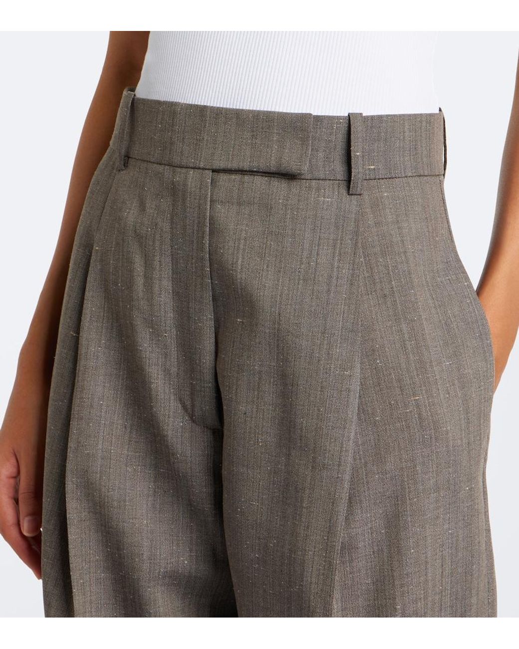 Rohe Brown Wool-Blend Tapered Pants