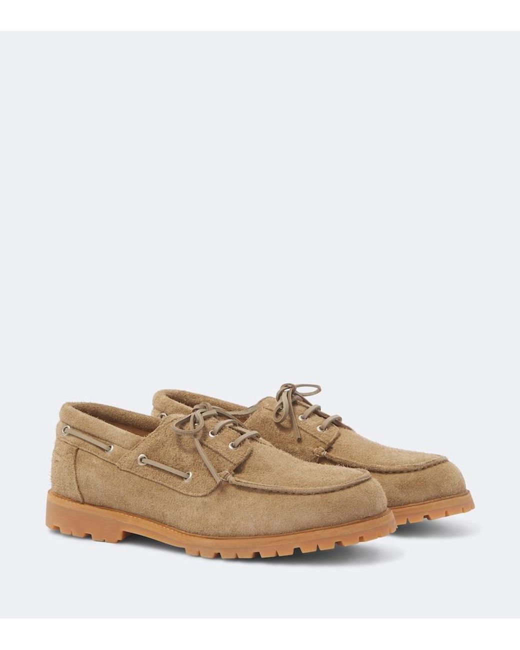 Studio Nicholson Natural Guston Suede Boat Shoes for men