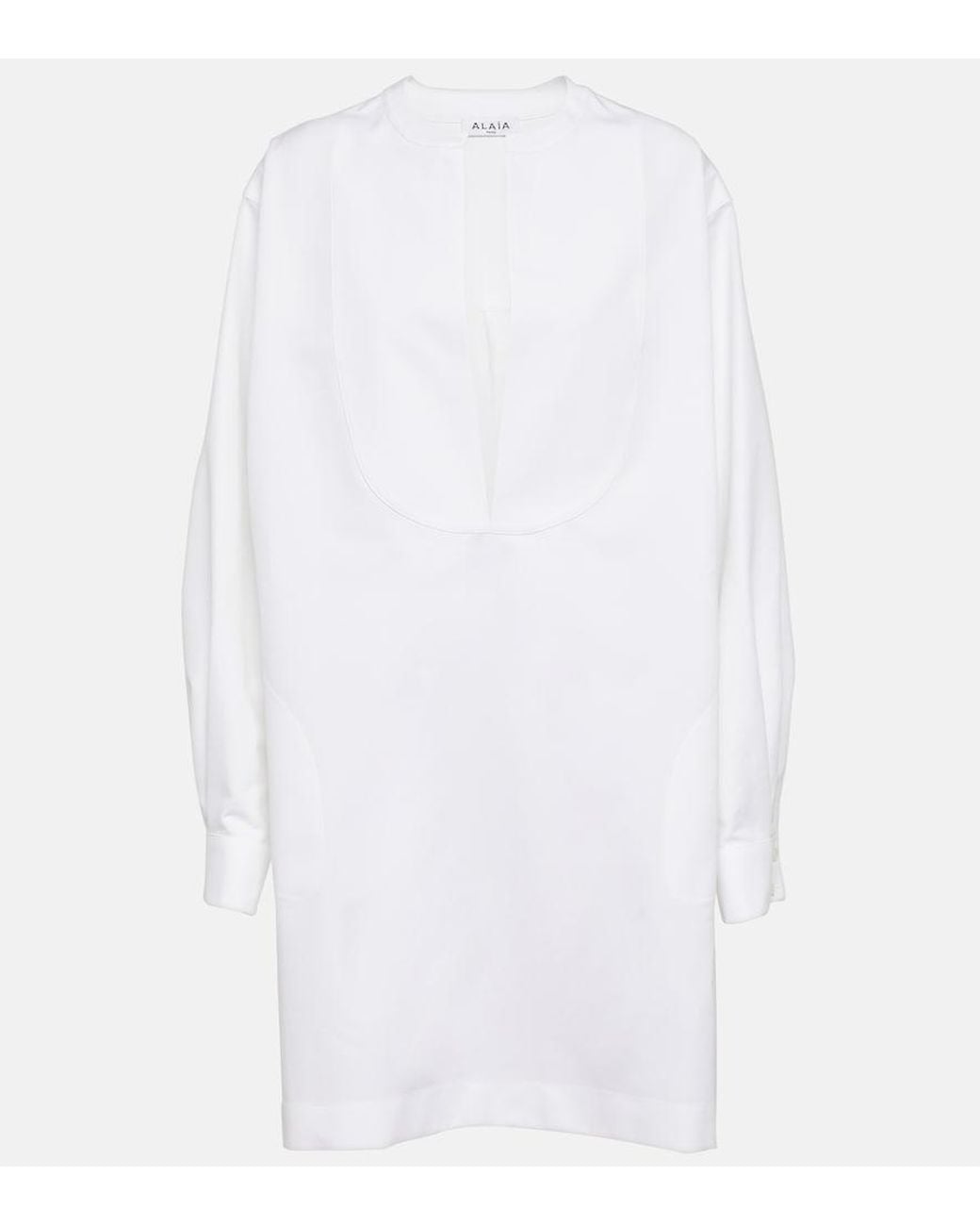 Alaïa White Cotton Poplin Minidress