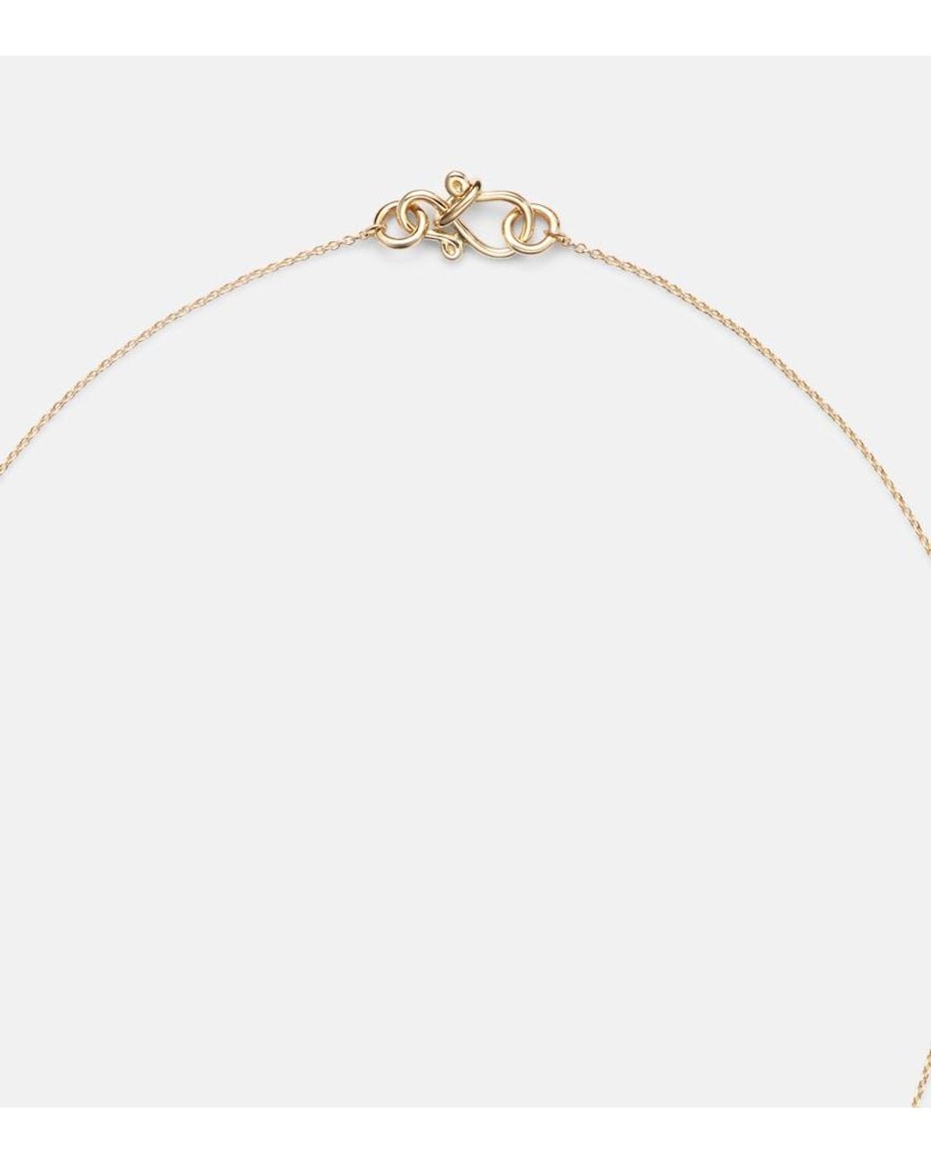 Sophie Bille Brahe White Reve Simple 18Kt Necklace With Diamonds
