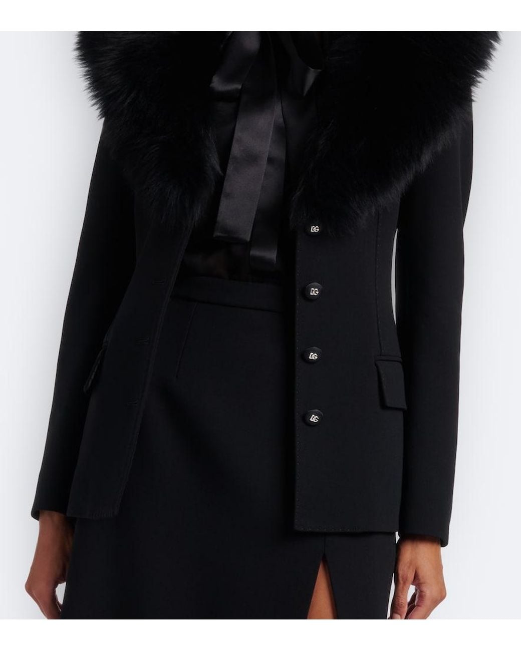 Dolce & Gabbana Black Dg Wool-Blend Jacket