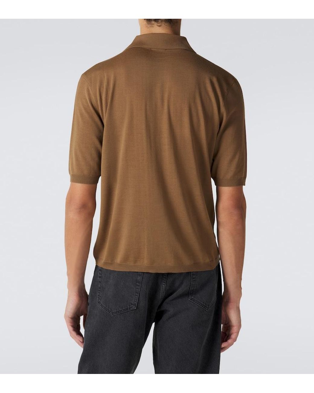 Saint Laurent Brown Wool Polo Shirt for men
