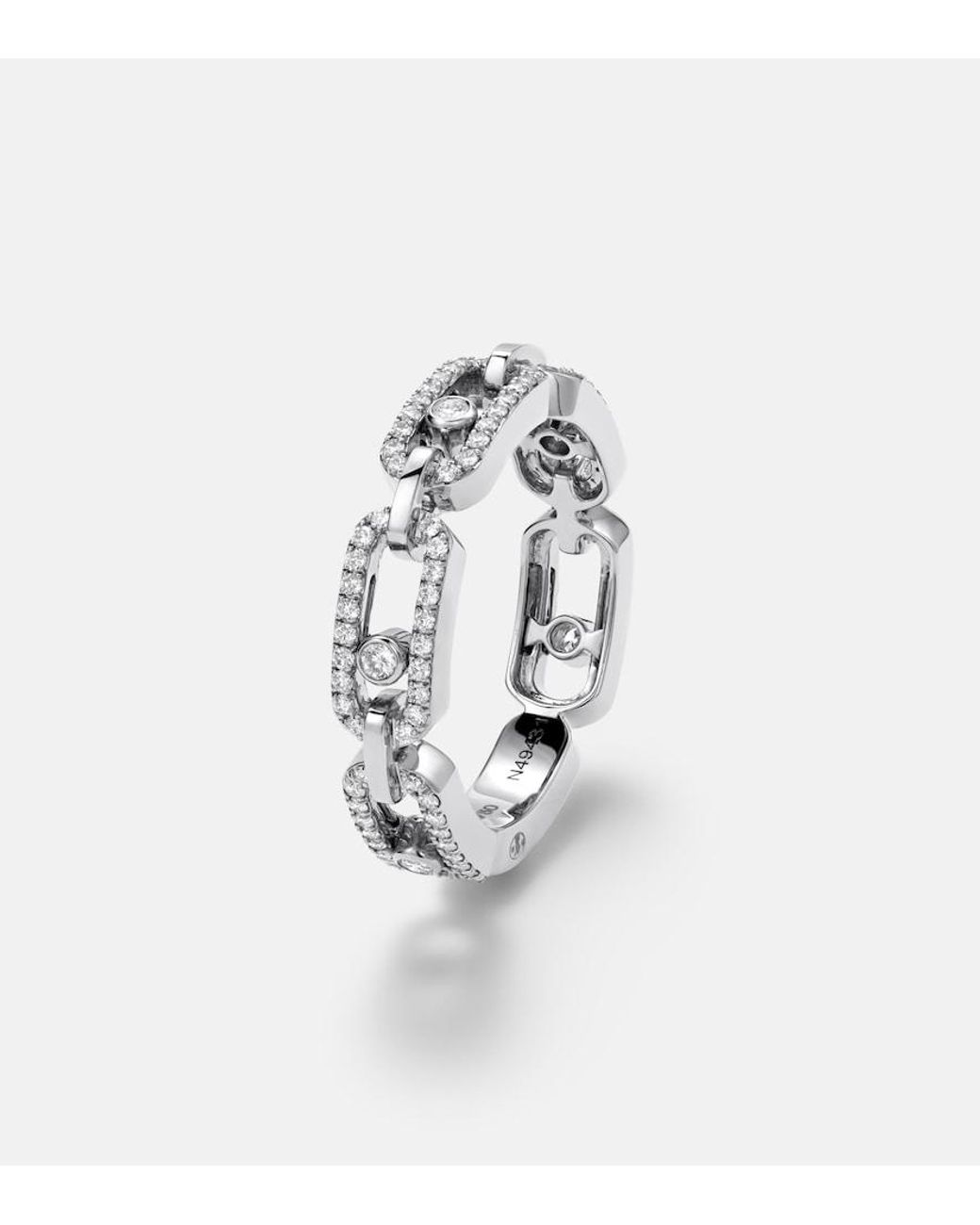 Messika White Move Link 18Kt Ring With Diamonds
