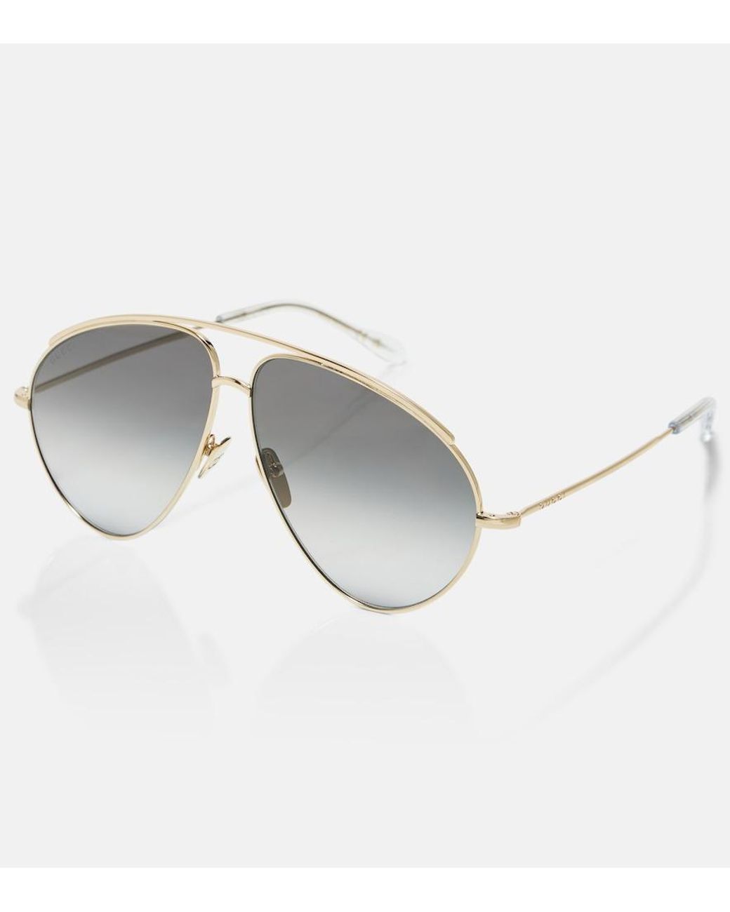 Gucci Gray Logo Aviator Sunglasses
