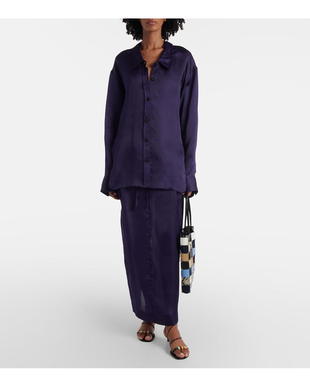 Khaite Purple Chenton Silk Organza Maxi Skirt