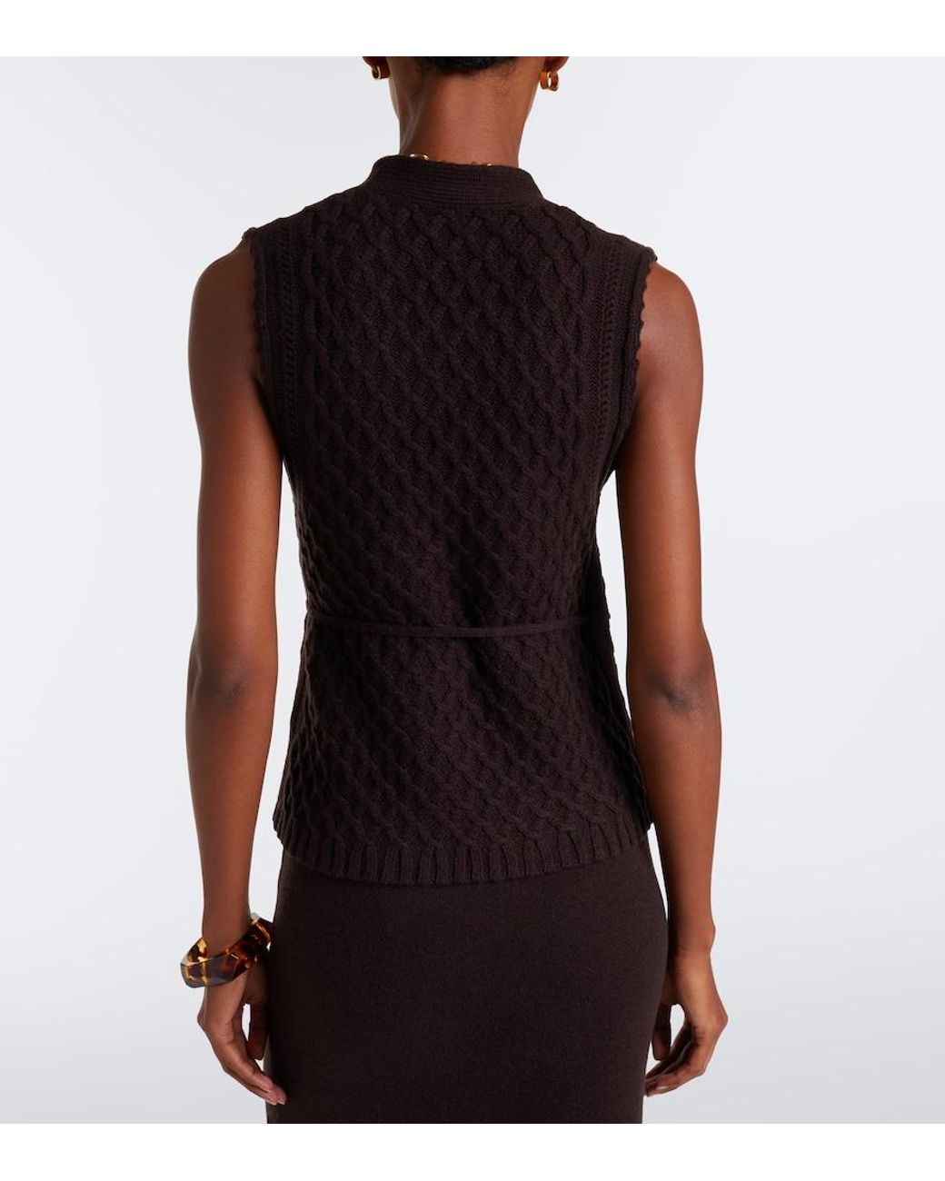 Max Mara Black Wool And Cashmere Wrap Cardigan