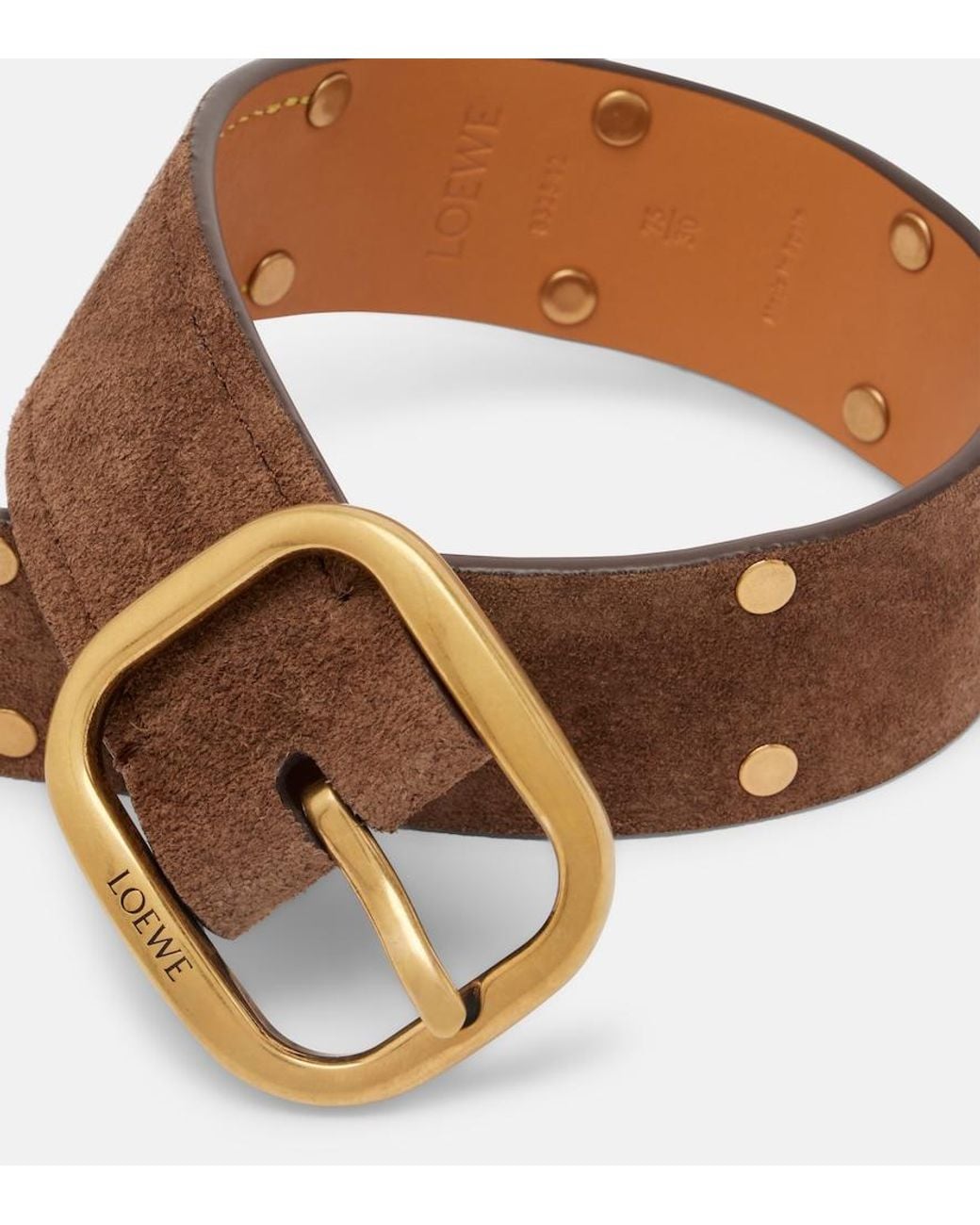 Loewe Brown Studded Suede Belt