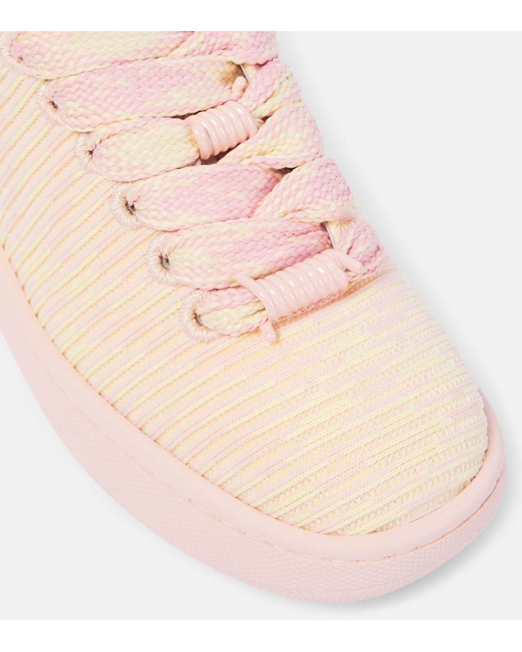 Burberry Pink Knit Mini Sneakers For