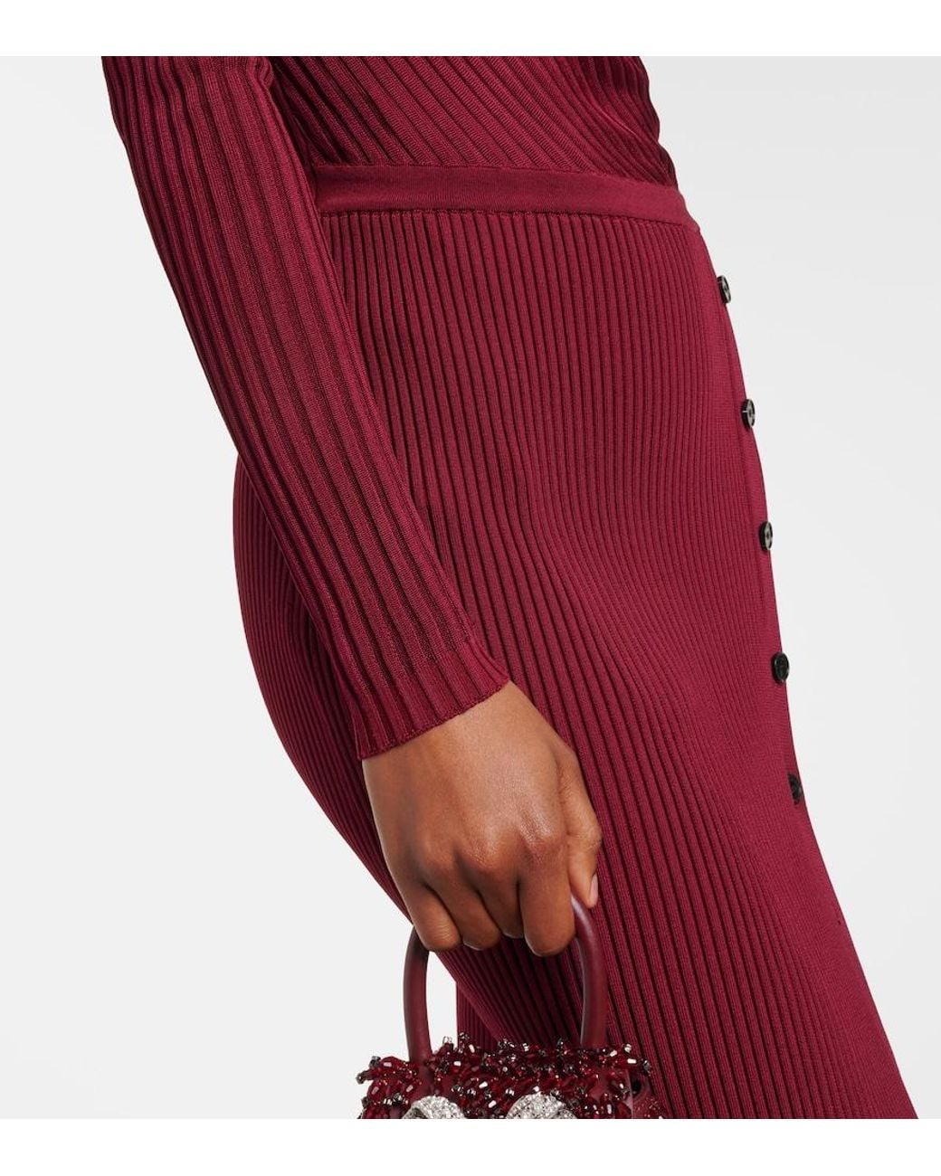 Robe Midi Self-Portrait en coloris Red