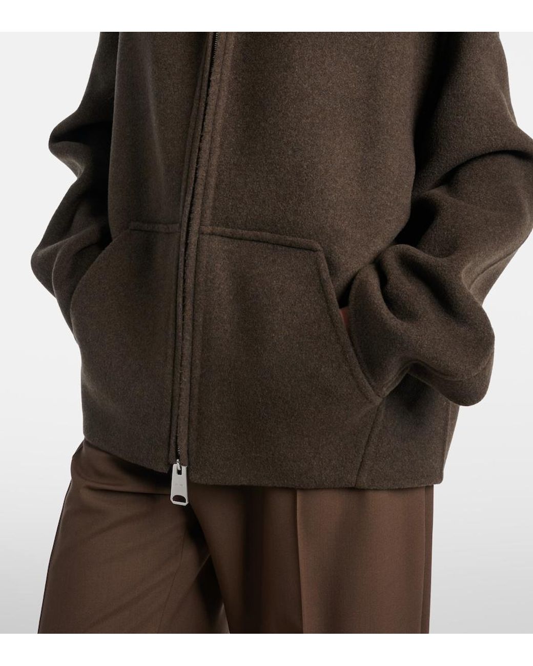 Khaite Brown Dolem Hooded Oversized Wool Jacket