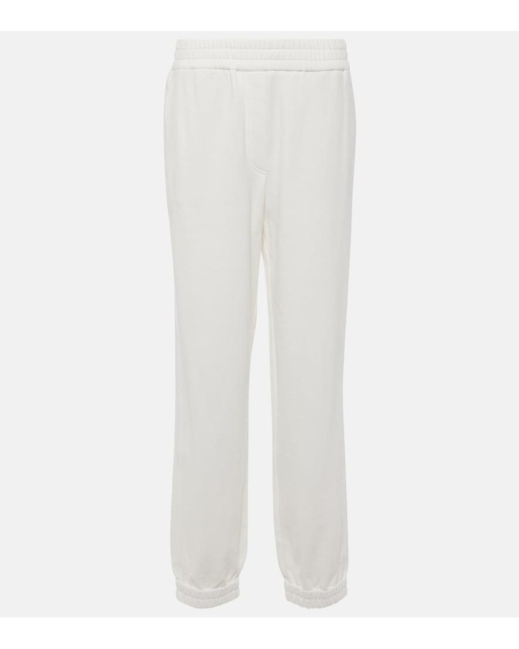 Brunello Cucinelli White Cotton Jersey Sweatpants