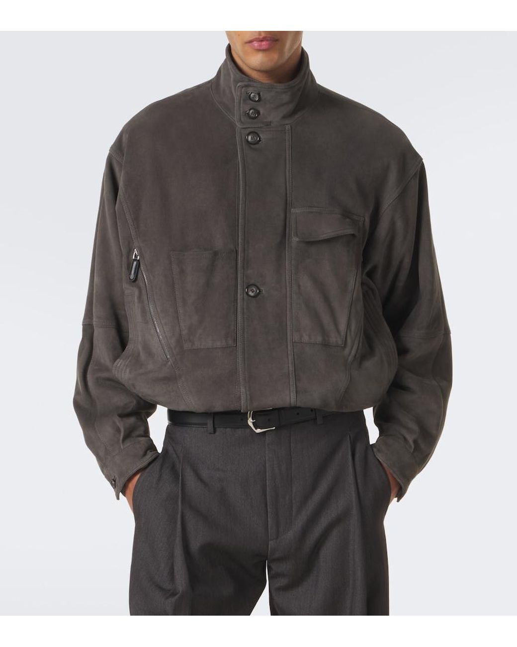 Giorgio Armani Gray Suede Jacket for men