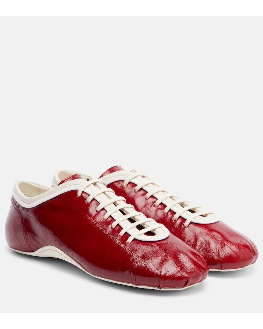 Dries Van Noten Red Leather Sneakers