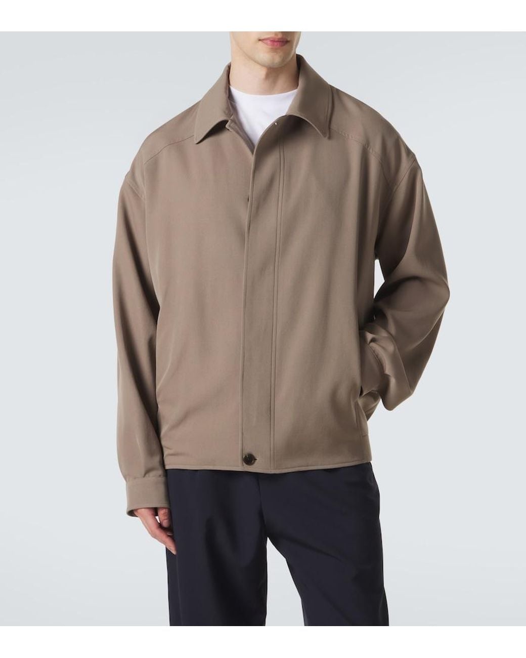 The Row Brown Osano Wool Blouson Jacket for men