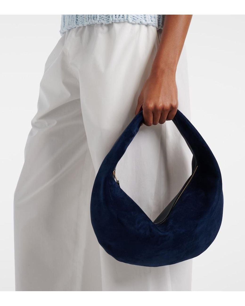 Khaite Blue Olivia Medium Leather Shoulder Bag