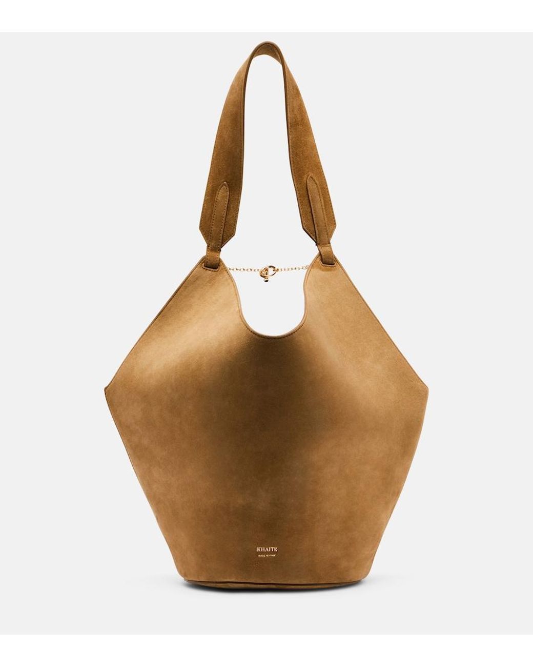 Khaite Brown Lotus Small Suede Tote Bag