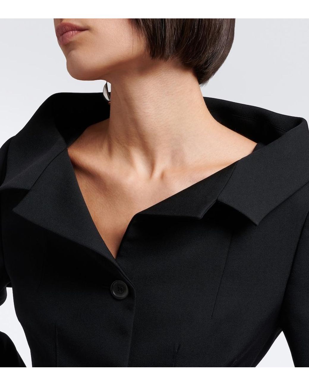 Magda Butrym Black Peplum Wool Blazer