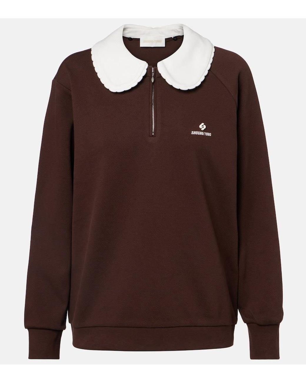 ShuShu/Tong Brown Logo Cotton-Blend Sweatshirt