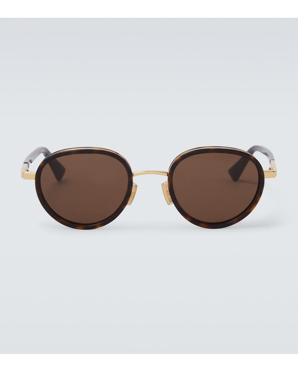 Bottega Veneta Brown Forte Panthos Round Sunglasses for men