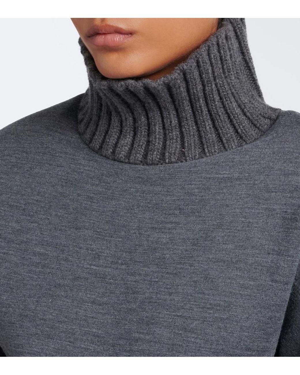 Bottega Veneta Blue Wool-Blend Turtleneck Sweater