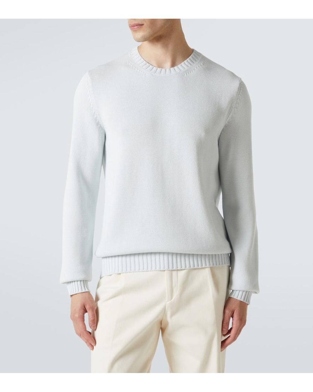 Saman Amel Pullover Aus Baumwolle in White für Herren