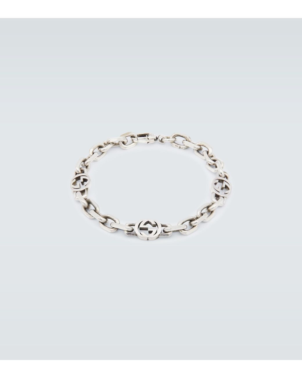 Gucci Interlocking G Bracelet in Silver YBA48168700100U  Goldsmiths