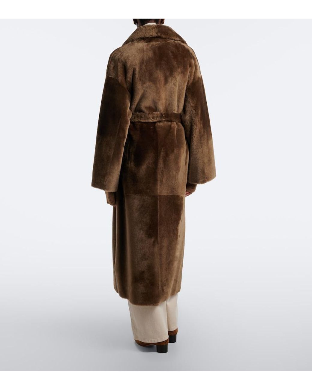 Arma Brown Rien Shearling Wrap Coat