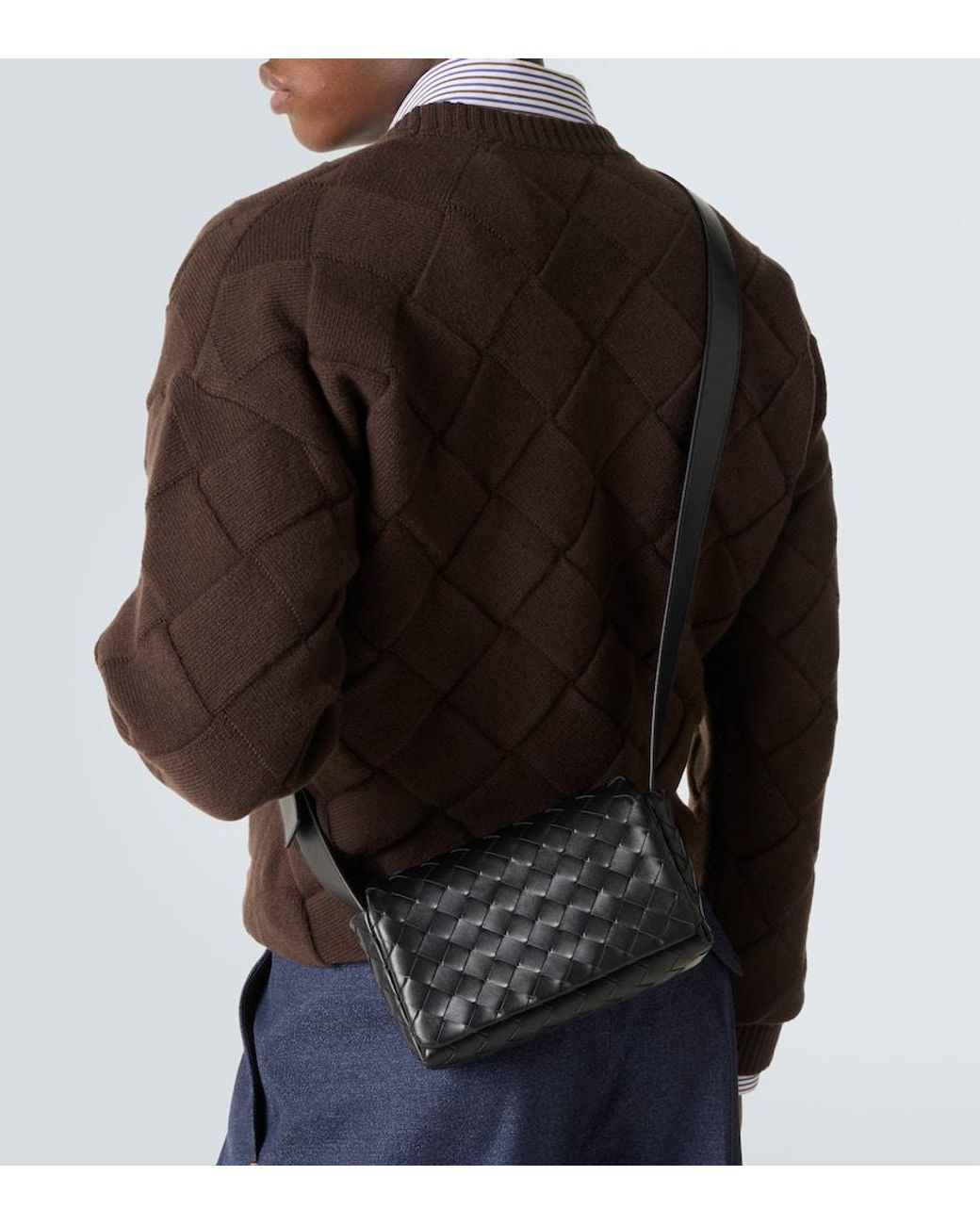 Bottega Veneta Schultertasche Mini Aus Leder in Black für Herren