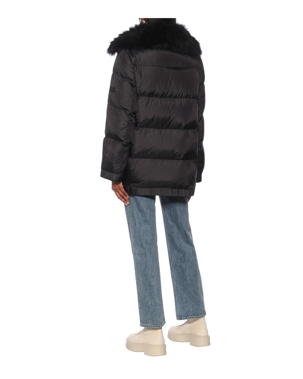 yves salomon shearling trimmed parka