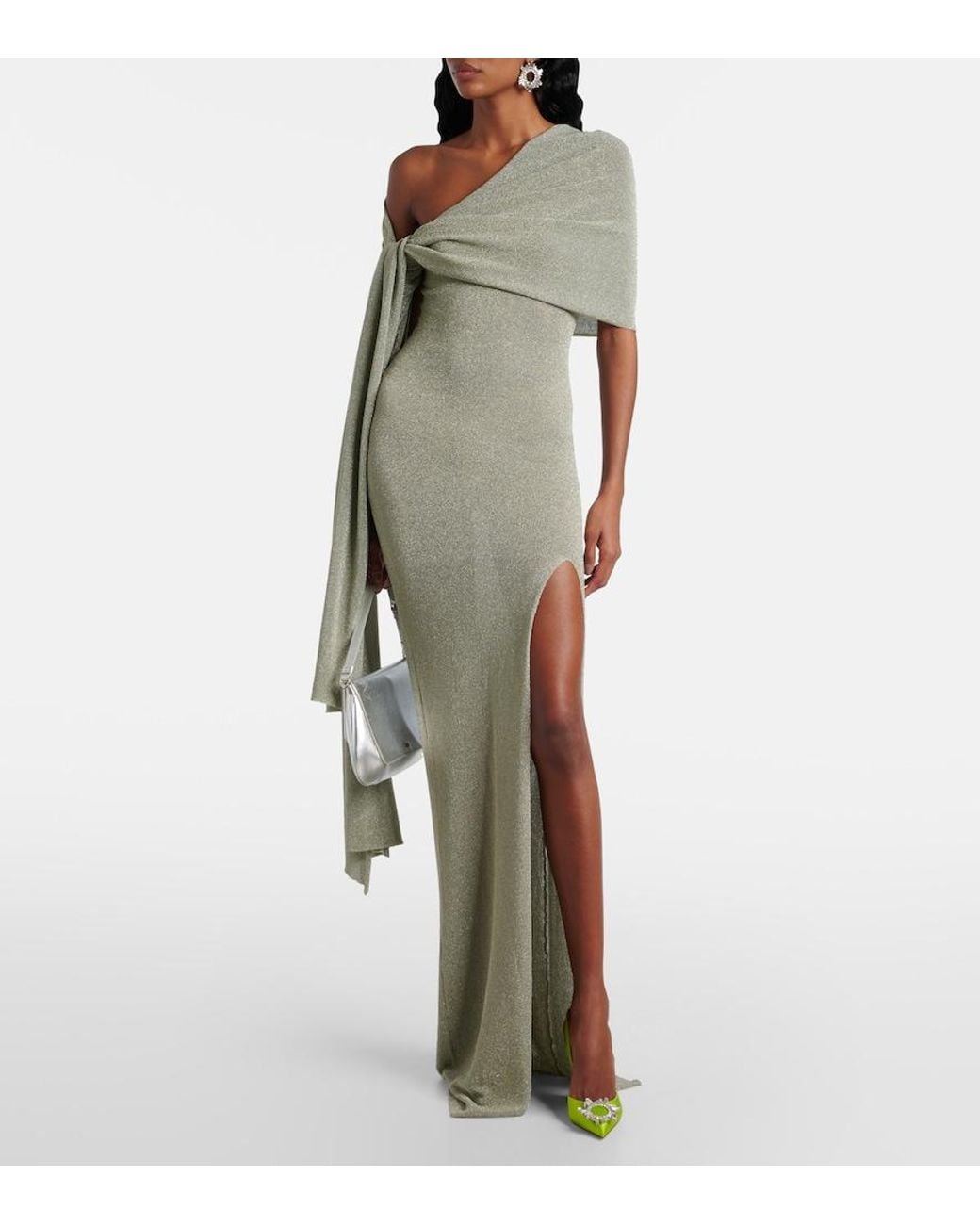 AMINA MUADDI Yellow Begum 95 Satin Slingback Pumps