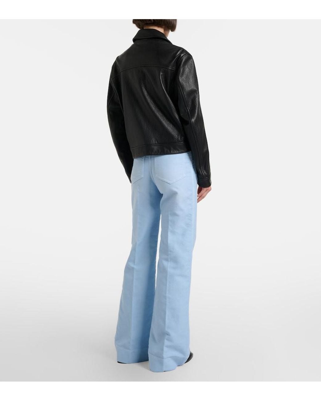 Victoria Beckham Blue Alina Wide-Leg Jeans