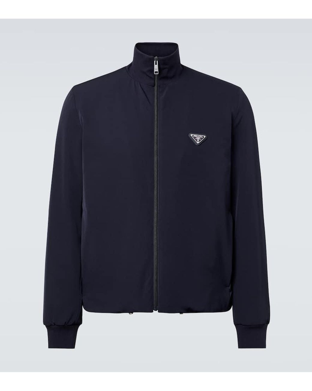 Prada Logo Track Jacket in Blue for Men | Lyst