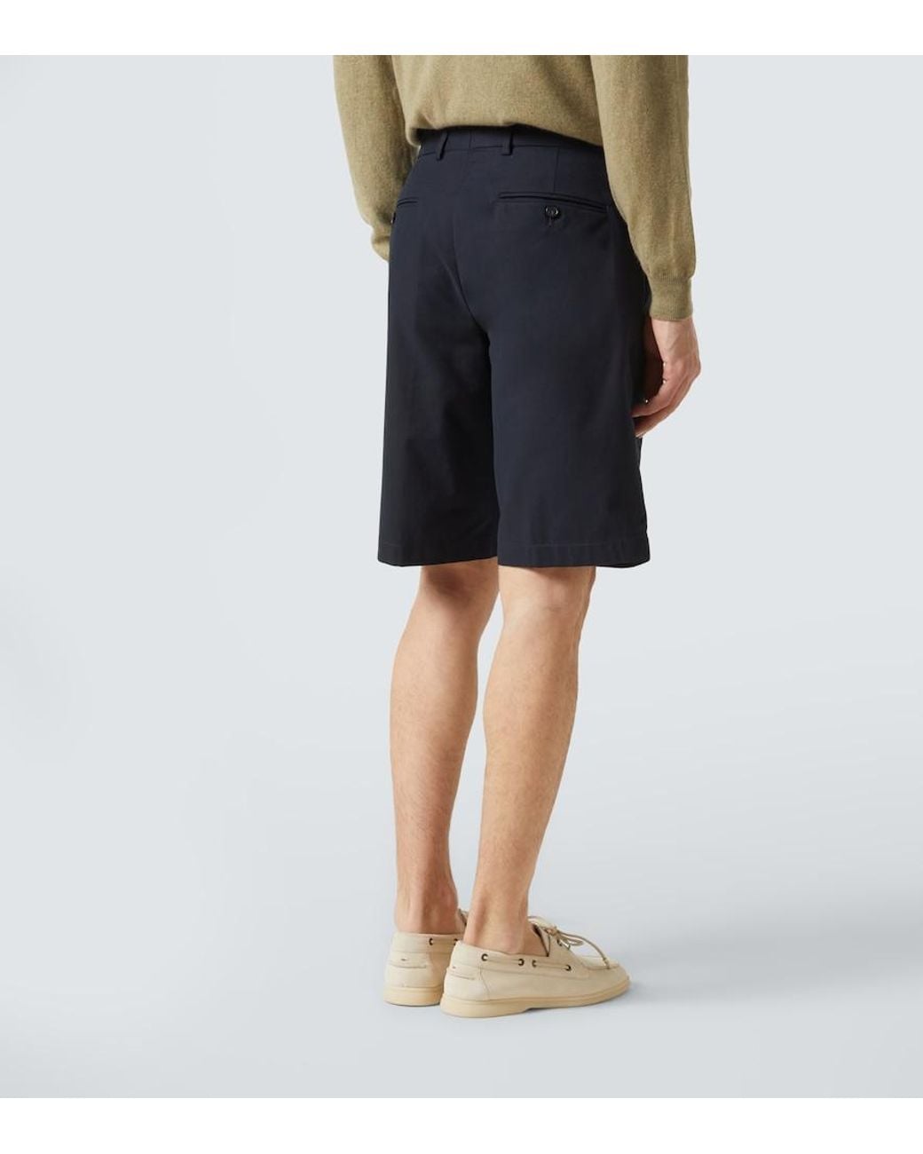 Loro Piana Blue Jarno Cotton-Blend Bermuda Shorts for men