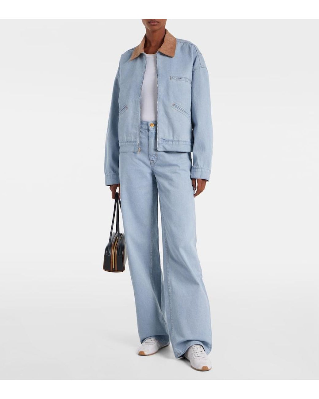 SLVRLAKE Denim Blue Cassie Wide-Leg Jeans