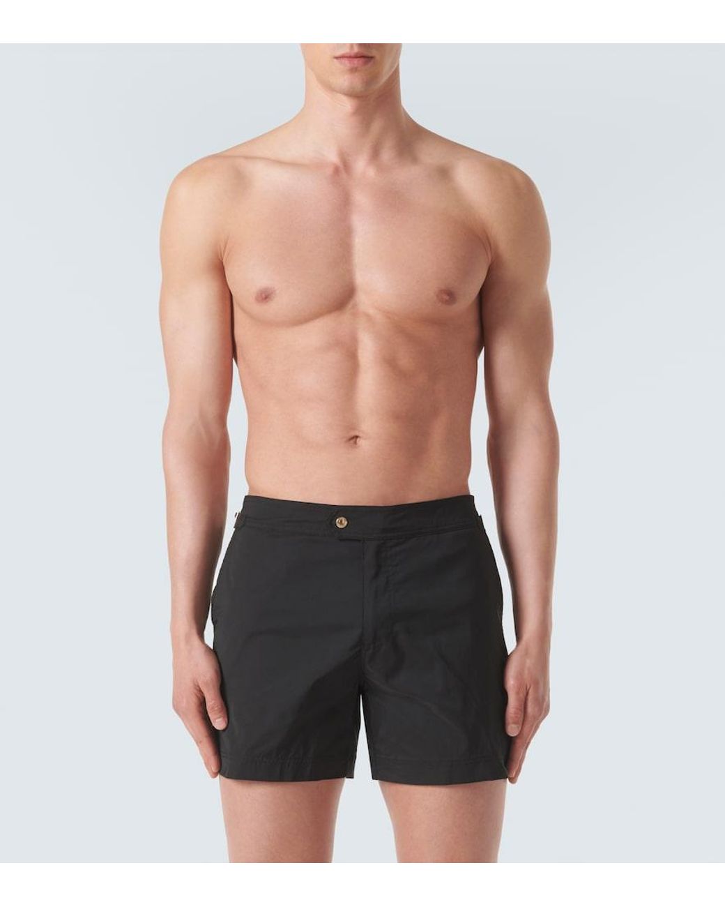 Tom Ford Black Side-Buckle Swim Trunks for men