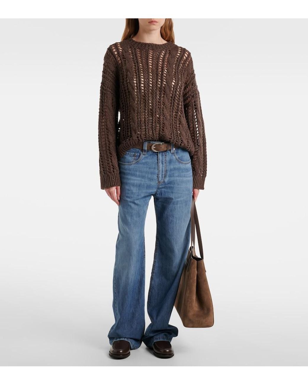 Brunello Cucinelli Blue Mid-Rise Straight Jeans